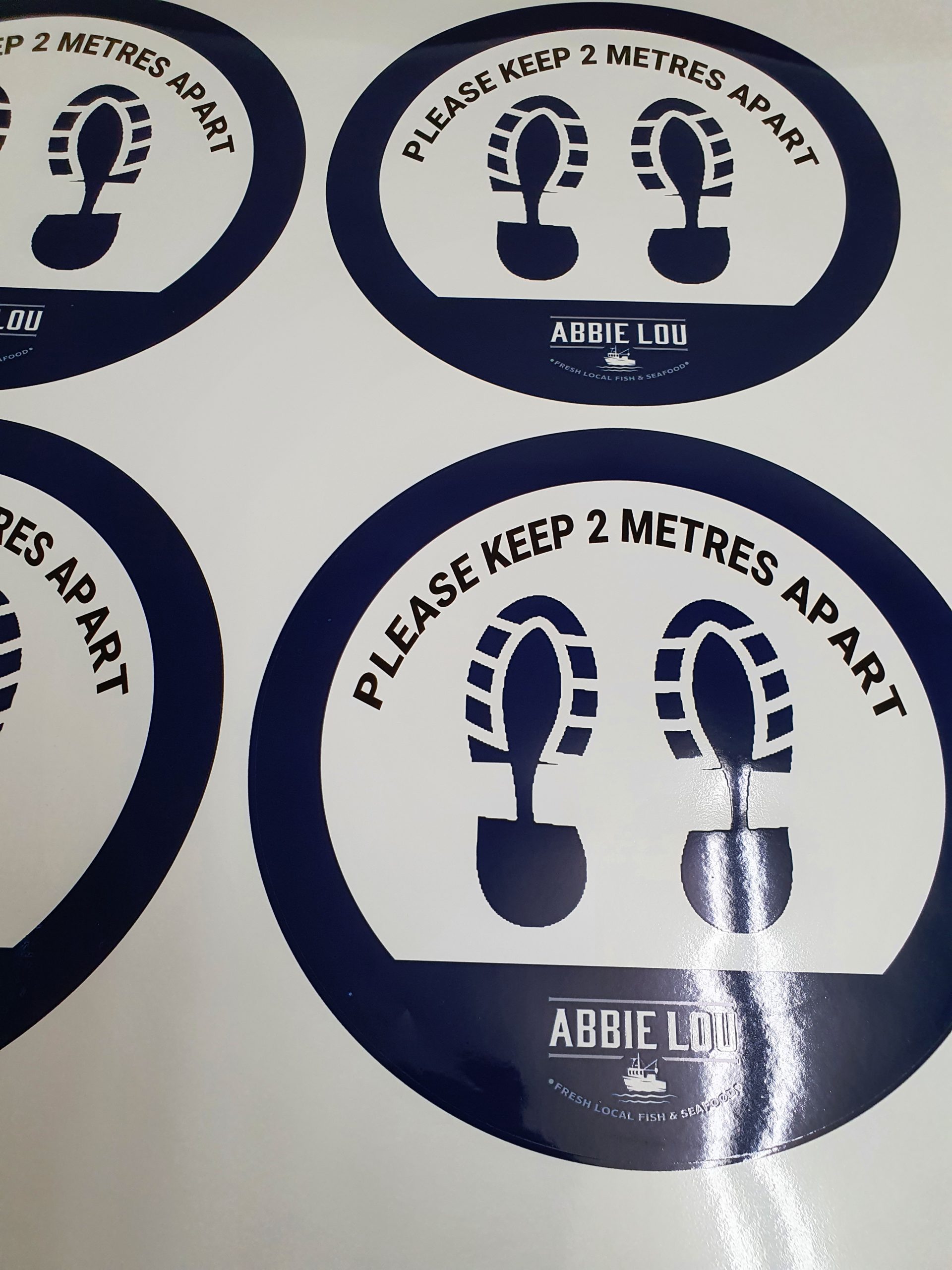 2 metres apart floor sticker